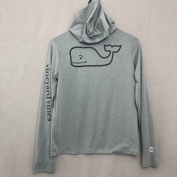 Vineyard Vines | Gray Performance Long Sleeve Hooded Shirt Size: Large - Picture 4 of 7